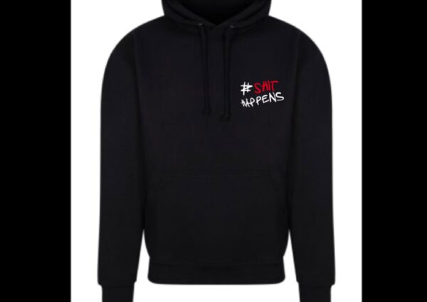 HashTag #SH!T HAPPENS Hoodie embroidered - ideal Christmas or Birthday Present for Her or Him