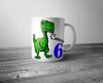 Custom mug Dinosaur with custom name and age - FREE DELIVERY UK only