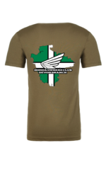 Mock up back image green t-shirt