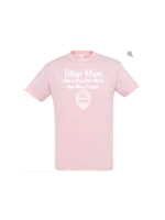 Biker mum unisex pink t-shirt