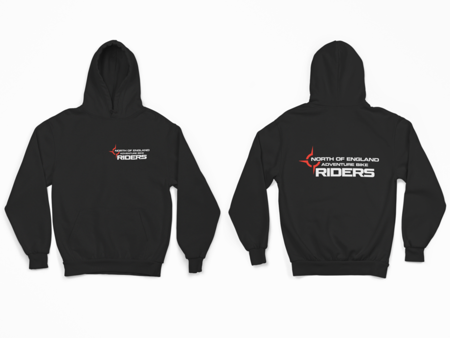 North Of England Adventure Bike Riders - Hoodie Front and Back