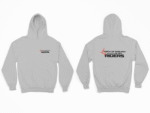 Grey hood mock up with black logo