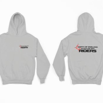 Grey hood mock up with black logo