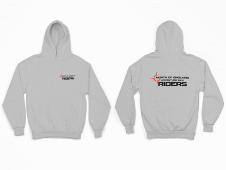 Grey hood mock up with black logo