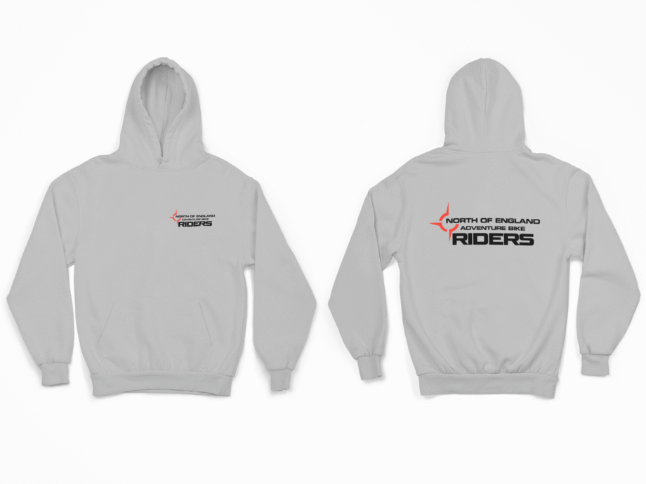 Grey hood mock up with black logo
