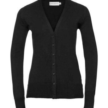 Russell Athletic Collection Ladies Cotton Acrylic V Neck Cardigan