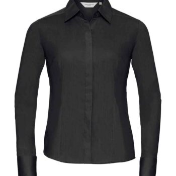 Russell Athletic Collection Ladies Long Sleeve Fitted Poplin Shirt