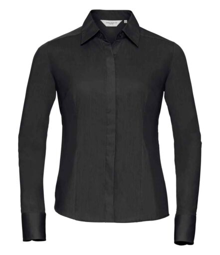 Russell Athletic Collection Ladies Long Sleeve Fitted Poplin Shirt