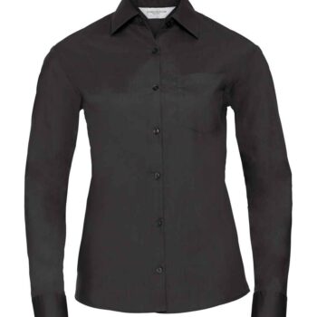 Russell Athletic Collection Ladies Long Sleeve Easy Care Poplin Shirt