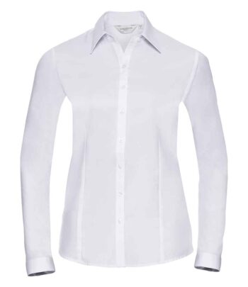 Russell Athletic Collection Ladies Long Sleeve Herringbone Shirt
