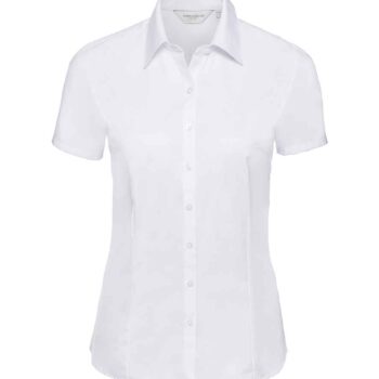 Russell Athletic Collection Ladies Short Sleeve Herringbone Shirt