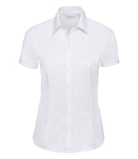 Russell Athletic Collection Ladies Short Sleeve Herringbone Shirt