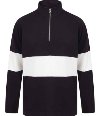 Front Row Panelled 1/4 Zip Neck Top