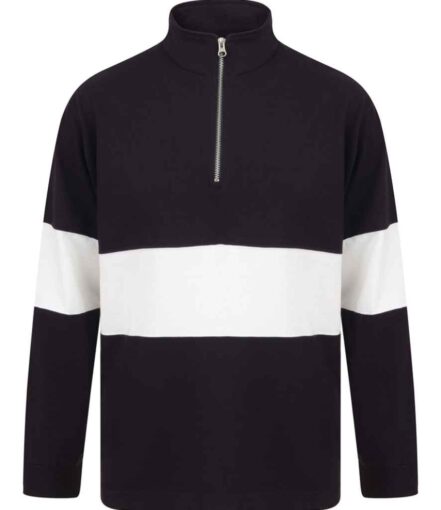 Front Row Panelled 1/4 Zip Neck Top