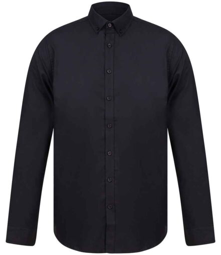 Henbury Modern Long Sleeve Slim Fit Oxford Shirt
