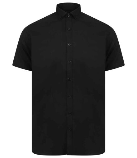 Henbury Modern Short Sleeve Slim Fit Oxford Shirt