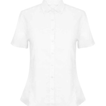 Henbury Ladies Modern Short Sleeve Regular Fit Oxford Shirt