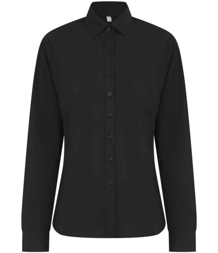 Henbury Ladies Long Sleeved Cotton Feel Coolplus® Shirt