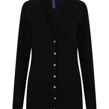 Henbury Ladies Cotton Acrylic V Neck Cardigan