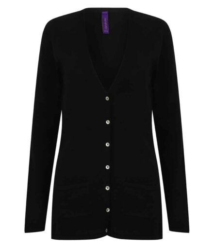 Henbury Ladies Cotton Acrylic V Neck Cardigan