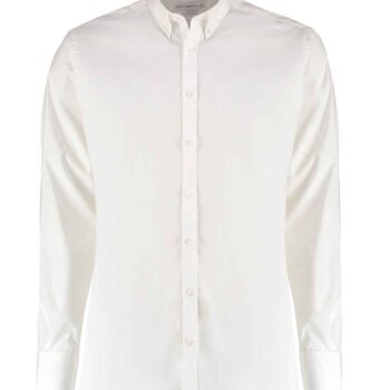 Kustom Kit Slim Fit Stretch Long Sleeve Oxford Shirt