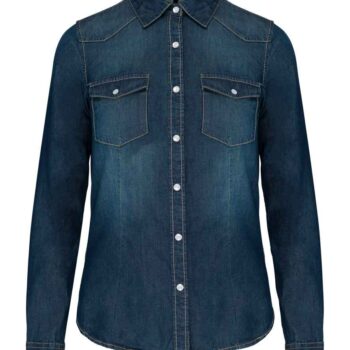 Kariban Ladies Long Sleeve Denim Shirt