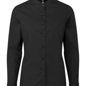Premier Ladies Banded Collar Grandad Shirt
