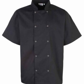 Premier Unisex Short Sleeve Stud Front Chef's Jacket