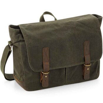 Quadra Heritage Waxed Canvas Messenger Bag