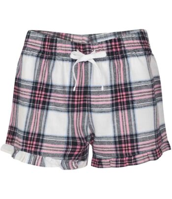 SF Clothing Ladies Tartan Frill Lounge Shorts