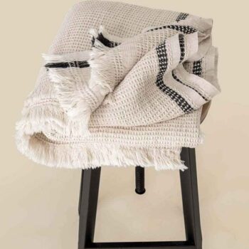 Spasso Honeycomb Striped Plaid Fouta