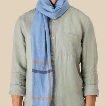 Spasso Blue Double Striped Scarf