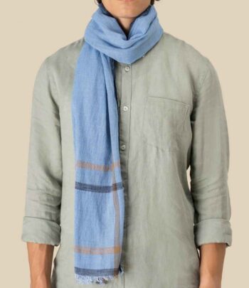 Spasso Blue Double Striped Scarf