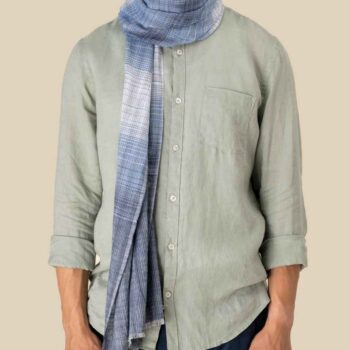 Spasso Blue Classic Check Scarf