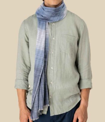 Spasso Blue Classic Check Scarf