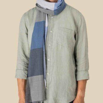 Spasso Blue Check Scarf