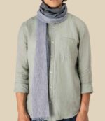 Spasso Graphite Ink Striped Scarf