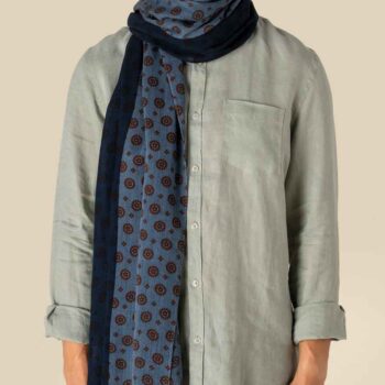 Spasso Blue Garnet Flowers Scarf