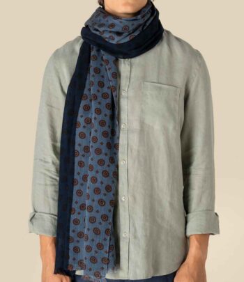 Spasso Blue Garnet Flowers Scarf