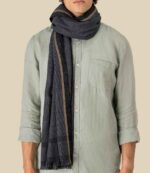 Spasso Grey Pixel Check Scarf
