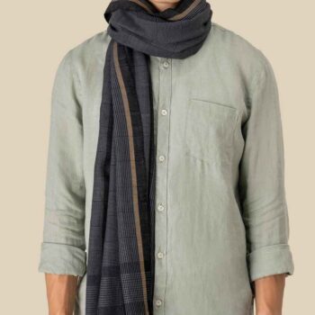 Spasso Grey Pixel Check Scarf