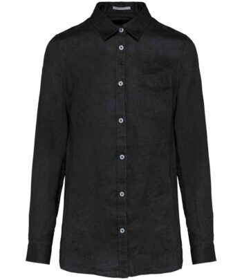 Spasso Ladies Long Sleeve Linen Shirt
