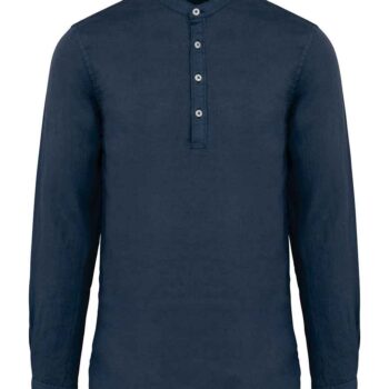 Spasso Washed Mao Collar Shirt