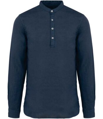 Spasso Washed Mao Collar Shirt