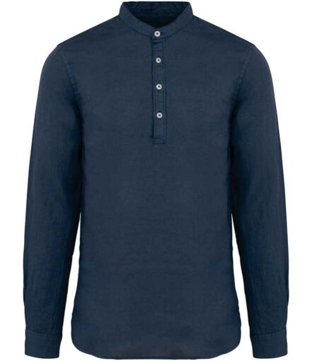 Spasso Washed Mao Collar Shirt