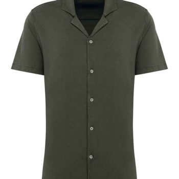 Spasso Jersey Short Sleeve Bowling Collar Shirt