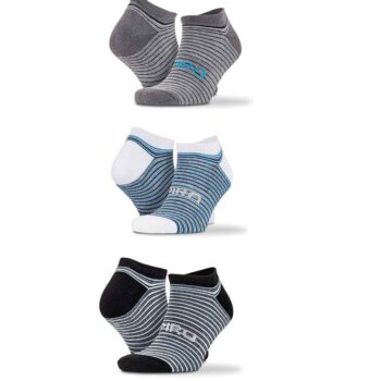Spiro 3 Pack Mixed Stripe Sneaker Socks