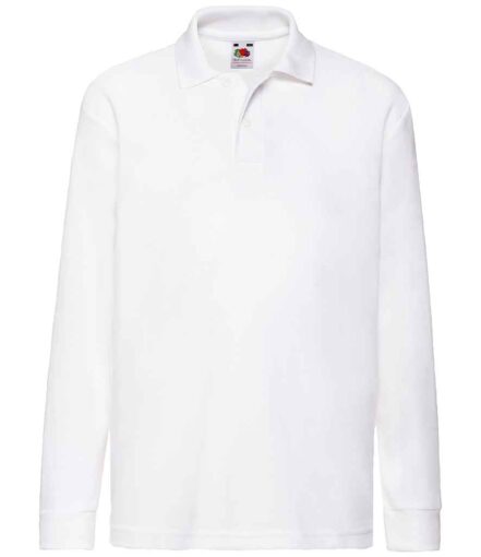 Fruit of the Loom Kids Long Sleeve Poly/Cotton Piqué Polo Shirt