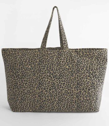 Westford Mill Leopard Print Canvas Oversized Tote Bag