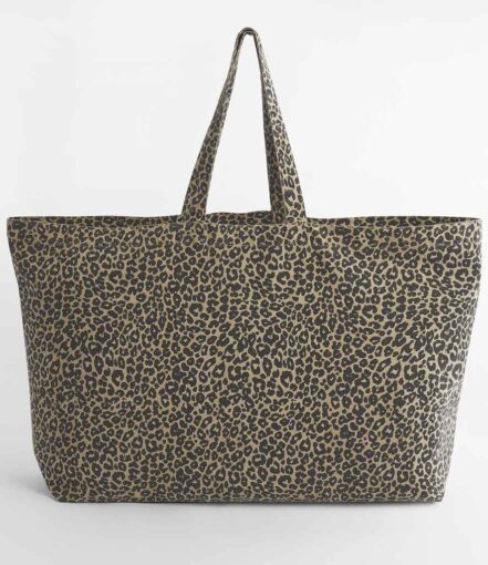 Westford Mill Leopard Print Canvas Oversized Tote Bag